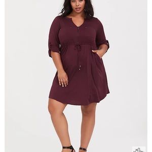 Torrid zip challis shirt dress
